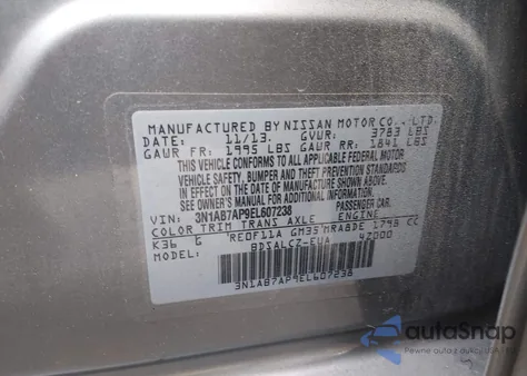 2014 Nissan Sentra S from USA, damaged, VIN 3N1AB7AP9EL607238